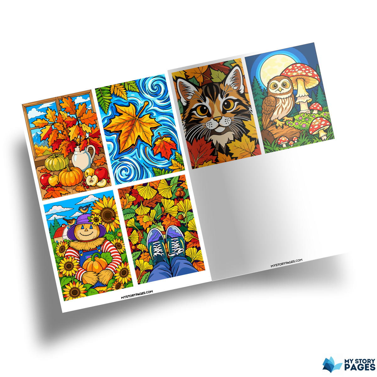 Coloriage Mystère Automne PDF – Color by Number, Épouvantail, Citrouilles et Tournesols | Téléchargement Numérique