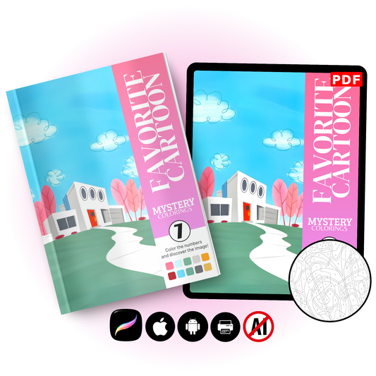 Coloriage Mystère Adulte – Favorite Cartoon Tome 1 | Livre de Coloriage Dessins Animés PDF