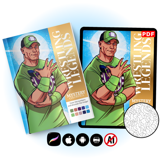 Coloriage Mystère Wrestling PDF | Coloriage par Numéros Catch | Livre de Coloriage Numérique à Imprimer