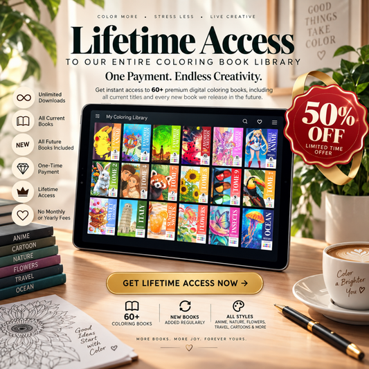 Lifetime Access – 60+ Mystery Coloring Books PDF Bundle