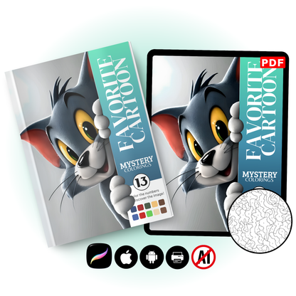 Favorite Anime Mystery Coloring Book PDF – Color by Number | Manga Girl Digital Coloring Pages | Printable Download