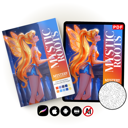 Coloriage Mystère Fée Magique PDF | Coloriage par Numéros Fantasy | Livre de Coloriage Numérique à Imprimer