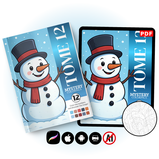 Coloriage Mystère Adulte Tome 12 – Spécial Noël | Livre de Coloriage PDF