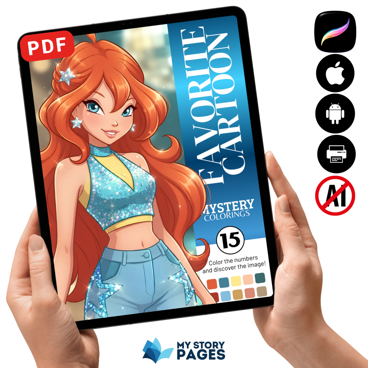 Coloriage Mystère Fille Fantastique Vol. 15 PDF | Coloriage par Numéro | Téléchargement Numérique