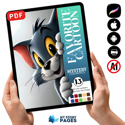 Favorite Anime Mystery Coloring Book PDF – Color by Number | Manga Girl Digital Coloring Pages | Printable Download