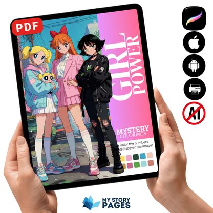 Coloriage Mystère Powerpuff Girls PDF | Coloriage par Numéros | Livre de Coloriage Numérique | Téléchargement Instantané