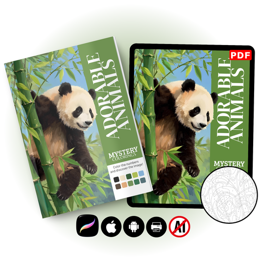 Coloriage Mystère Adulte – Adorable Animals | Animaux Mignons en PDF