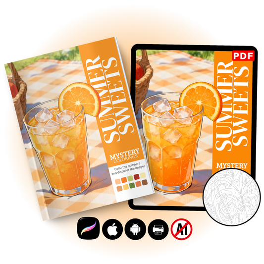 Coloriage Mystère Adulte – Summer Sweets | Livre de Coloriage Été en PDF