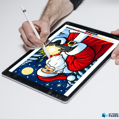 Coloriage Mystère Noël PDF – Color by Number Père Noël | Coloriage de Noël à Imprimer | Téléchargement Numérique