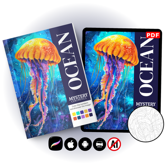 Coloriage Mystère Océan Adulte – Animaux Marins PDF