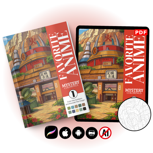 Coloriage Mystère – Favorite Anime Tome 1 | Décors Japonais en PDF