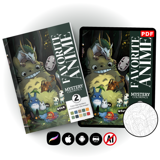 Coloriage Mystère – Favorite Anime Tome 2 | Créatures de la Forêt Magique en PDF
