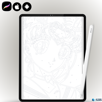 Favorite Anime Mystery Coloring Book PDF – Color by Number | Manga Girl Digital Coloring Pages | Printable Download