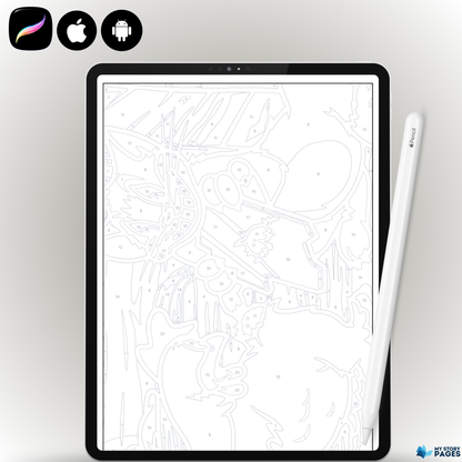 Favorite Anime Mystery Coloring Book PDF – Color by Number | Manga Girl Digital Coloring Pages | Printable Download
