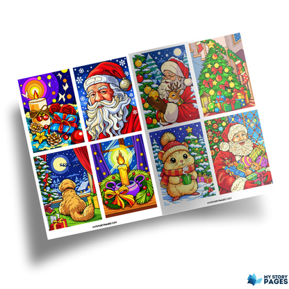 Christmas Mystery Coloring Book PDF | Santa Claus and Reindeer Color by Number | Printable Xmas Coloring Pages | Digital Download