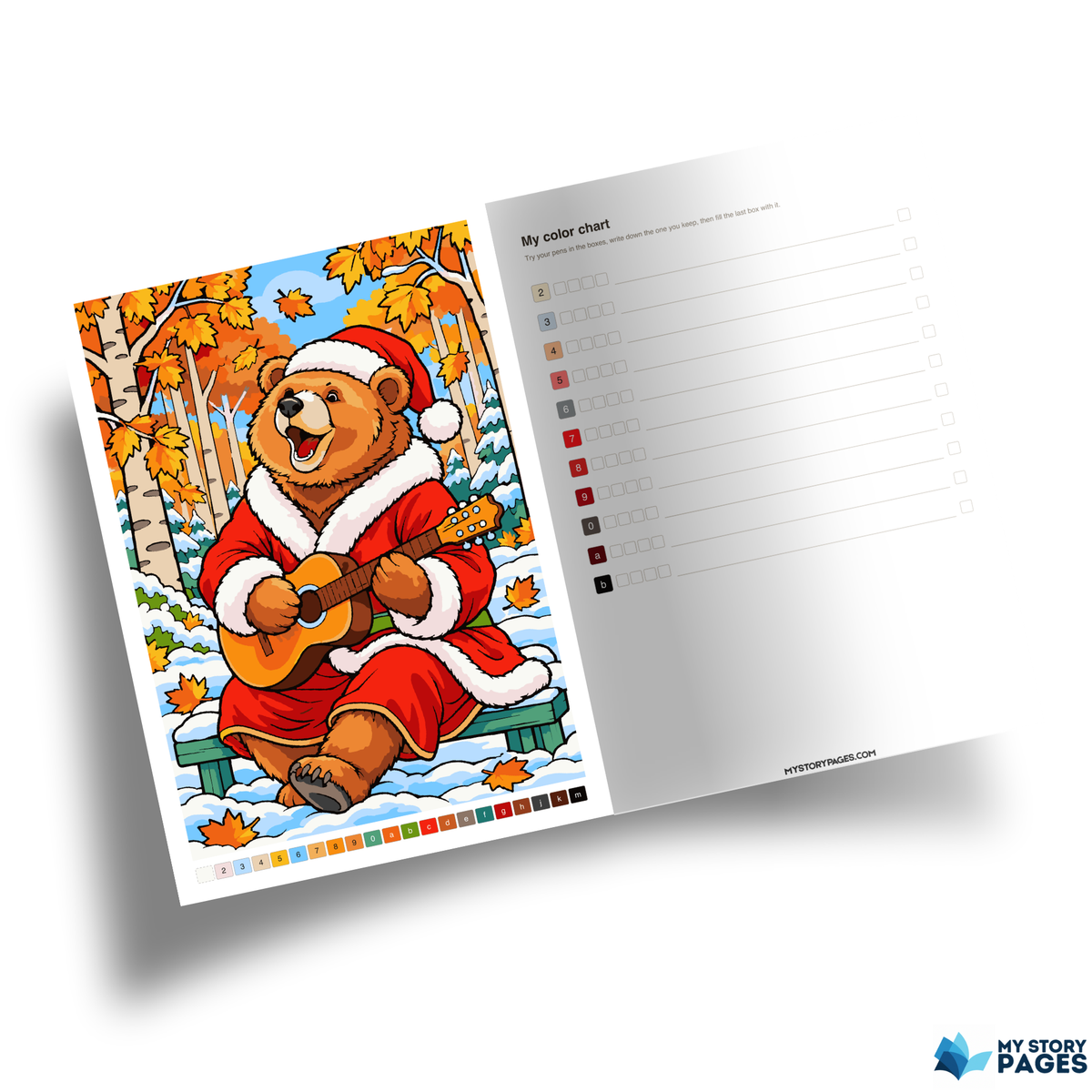 Coloriage Mystère Noël PDF – Color by Number Père Noël | Coloriage de Noël à Imprimer | Téléchargement Numérique