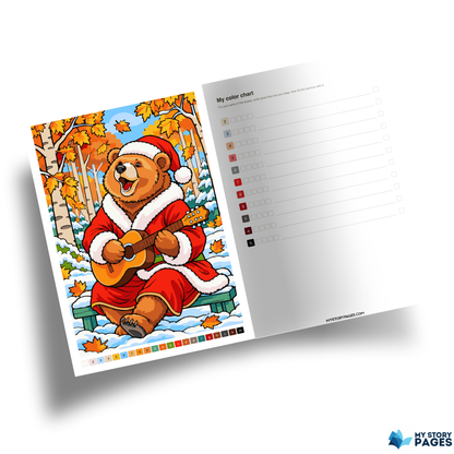 Coloriage Mystère Noël PDF – Color by Number Père Noël | Coloriage de Noël à Imprimer | Téléchargement Numérique