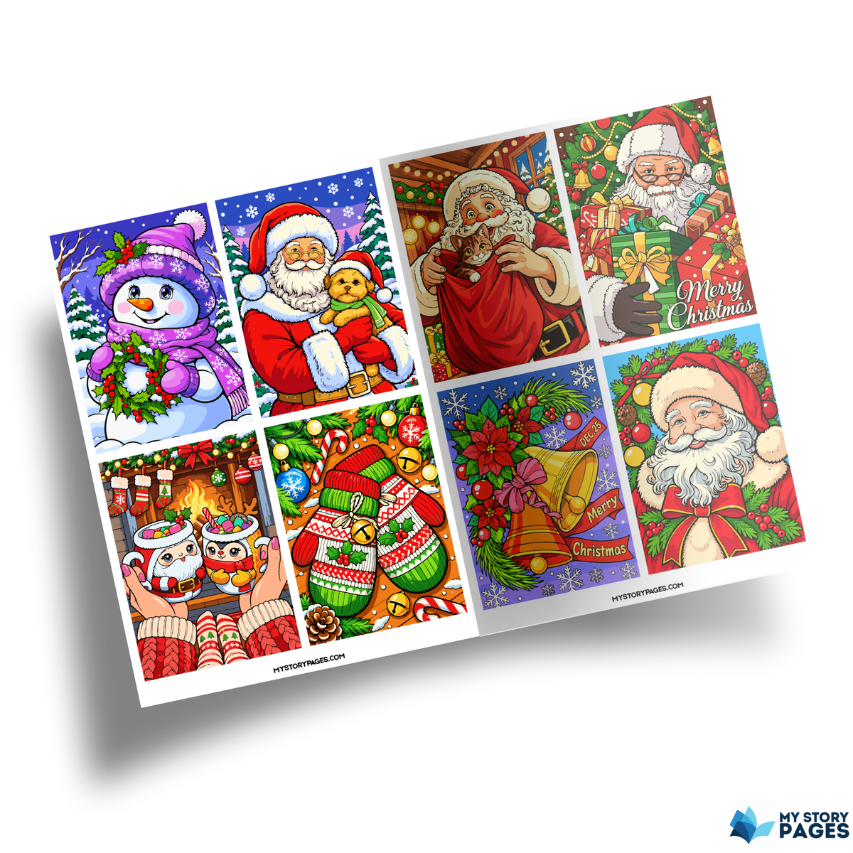 Christmas Mystery Coloring Book PDF | Santa Claus and Reindeer Color by Number | Printable Xmas Coloring Pages | Digital Download