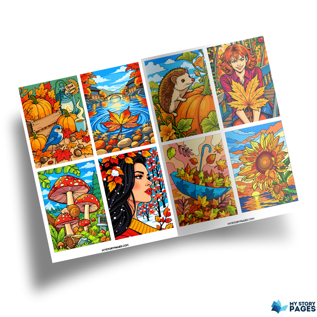 Coloriage Mystère Automne PDF – Color by Number, Épouvantail, Citrouilles et Tournesols | Téléchargement Numérique