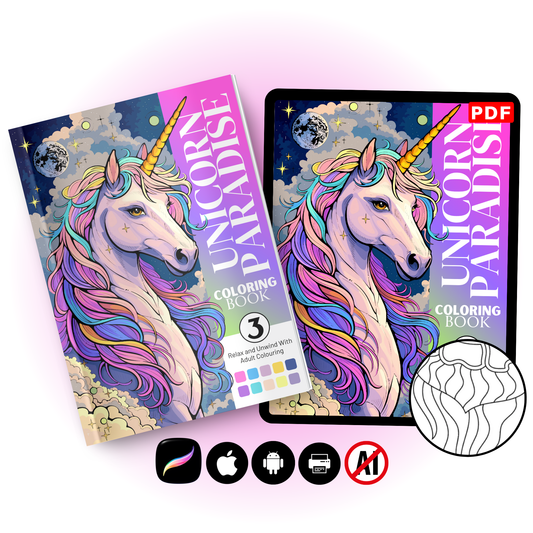 Unicorn Paradise Coloring Book – Magical Adult Coloring Pages PDF